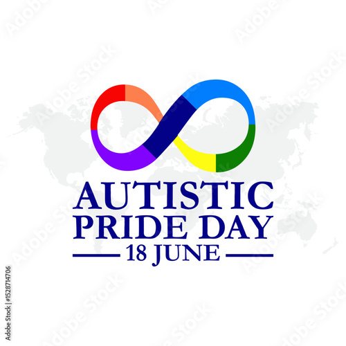Vector illustration of autistic pride day on 18th June. Autistic pride day design. post, poster flyer design, greeting card design. 
