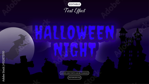 Blue Spooky Halloween Night Background Design