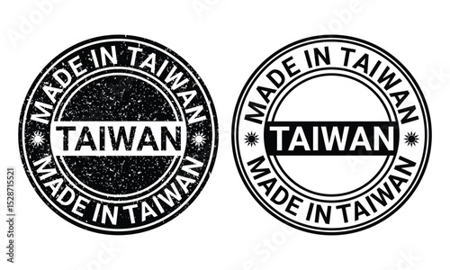 made in taiwan authentic rubber stamp vector template illustration