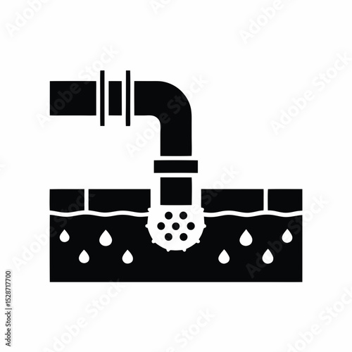 Wastewater icon vector silhouette illustration isolated on white background