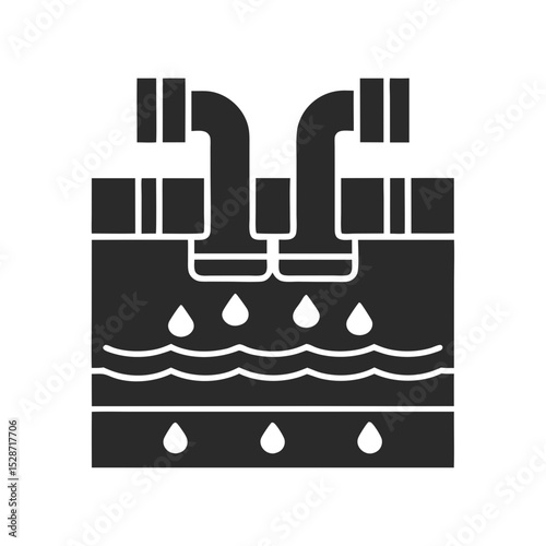 Wastewater icon vector silhouette illustration isolated on white background