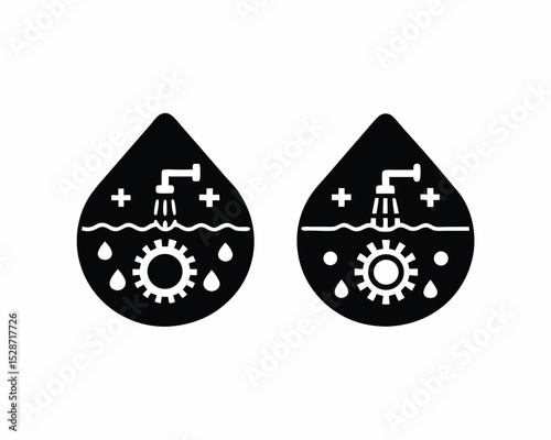 Wastewater icon vector silhouette illustration isolated on white background