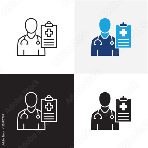 Doctor icon. Healthcare contact symbol. Doctor consultation digital apps icon. Icon symbol compatible for health service, hospital, clinic and medical. Vector illustration.