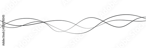 Curve wave seamless pattern. Thin line wavy abstract vector background. Curve wave seamless pattern. Line art striped graphic template. Vector illustration in white background . eps 10