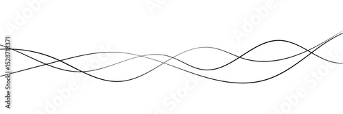 Curve wave seamless pattern. Thin line wavy abstract vector background. Curve wave seamless pattern. Line art striped graphic template. Vector illustration in white background . eps 10