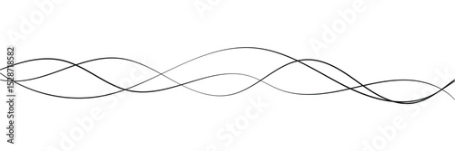 Abstract wave element for design. Digital frequency track equalizer. Stylized line art background. Vector illustration. Wave lines created using blend tool. Curved wavy line, smooth stripe in eps 10.