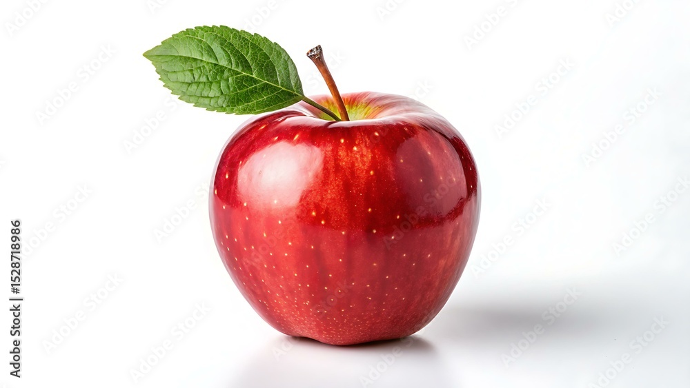 Single Red Apple on White Background, Isolated Fruit, Apple Detail, Fresh Fruit, Apple Skin Single Red Apple on White Background, Isolated Fruit, Apple Detail, Fresh Fruit, Apple Skin