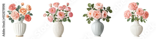 Wallpaper Mural Elegant floral bouquets in ornate vases Torontodigital.ca