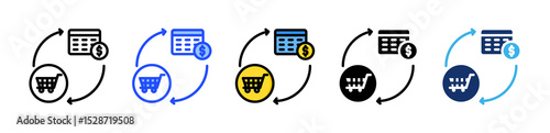 Subscription Icon Collection With Multiple Styles