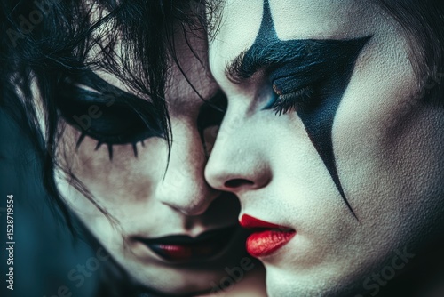 Cross Dresser. Fashionable Woman and Man Couple with Makeup. Homosexual Concept