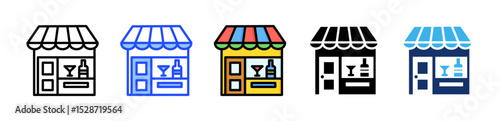 Wine Shop Icon Collection With Multiple Styles