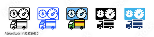 Mileage Icon Collection With Multiple Styles