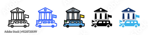 Limousine Icon Collection With Multiple Styles