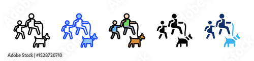 Pedestrian Icon Collection With Multiple Styles