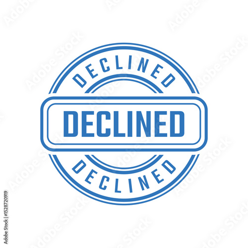 Declined Stamp Vector Sign Blue