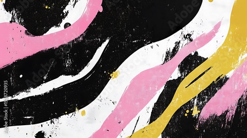 Abstract artistic composition featuring flowing brushstrokes of diverse colors
