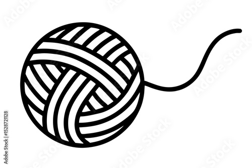 Yarn vector silhouette illustration isolated on white background