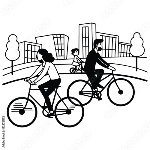 Silhouette of a person enjoying a fun bike ride