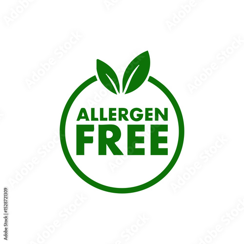 Allergen Free Icon Vector Logo Stamp Sign