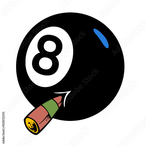 Eight ball billiards cartoon vector