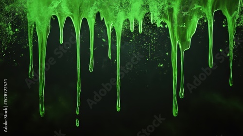 Drip Font. Green Toxic Text Effect with a Haunted Halloween Style