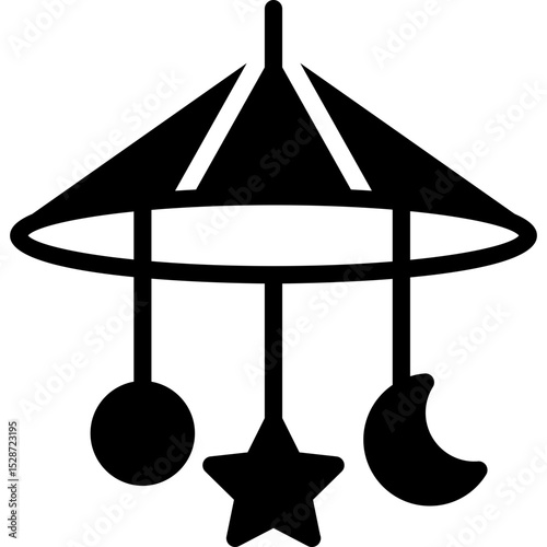 crib toy icon illustration design with solid