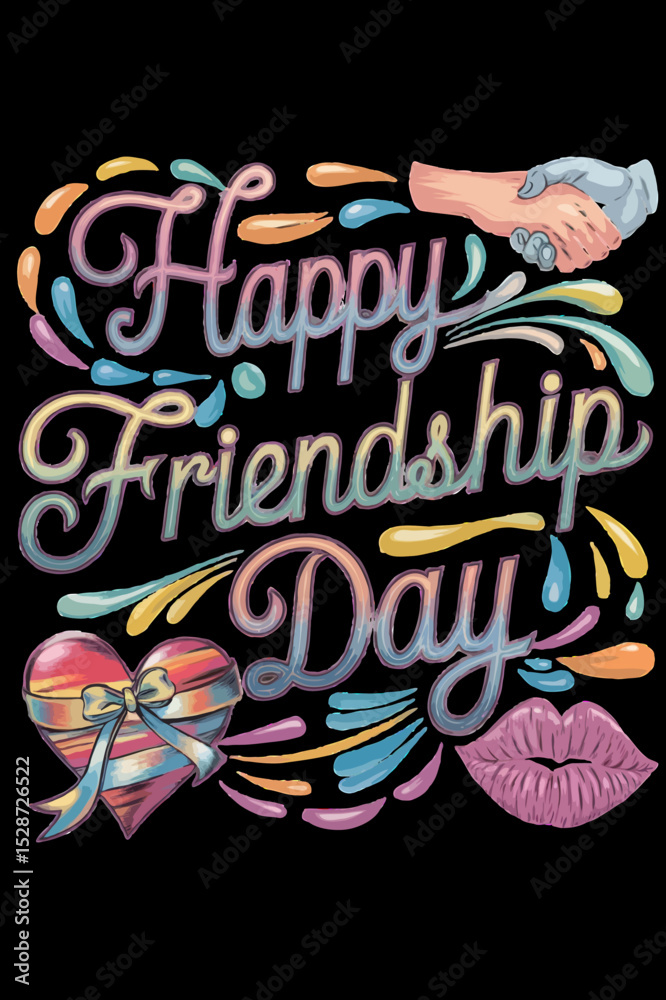 Obraz premium Friendship Day EPS Vector Typography Design for Creative Use