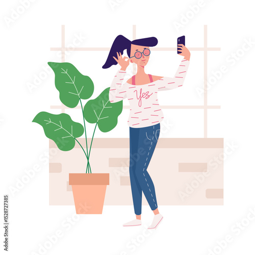 Cartoon flat character vector illustrations, scenes of women's home life, daily life, entertainment and play, healthy exercise