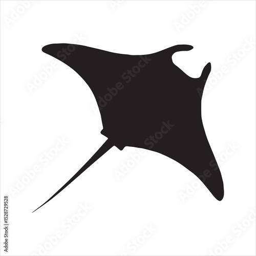 Manta Ray Silhouette Vector Icon