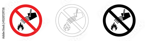 Do not extinguish with water in vector format