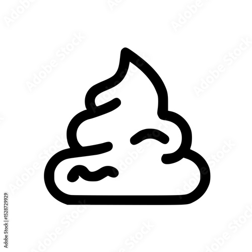 Simple black and white illustration of a stylized pile of excrement.