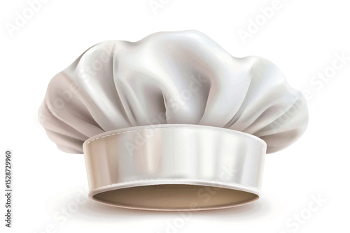 Illustration of White Chef Hat Isolated on White Background.