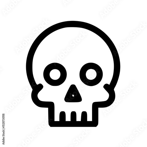 Simple line art illustration of a human skull.