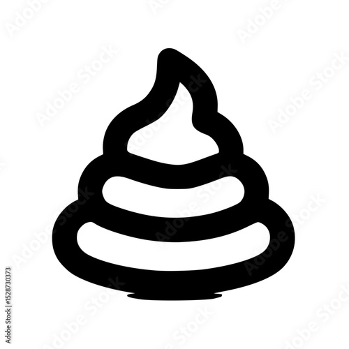 A simple, stylized illustration of a pile of feces, rendered in black and white.