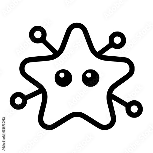 Cute, cartoonish star icon with connected points.