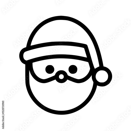 Simplified line art portrait of Santa Claus.