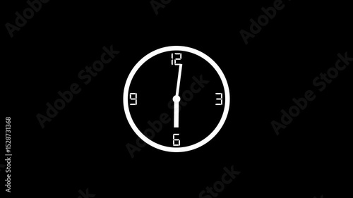 Abstract spinning clock icon animation