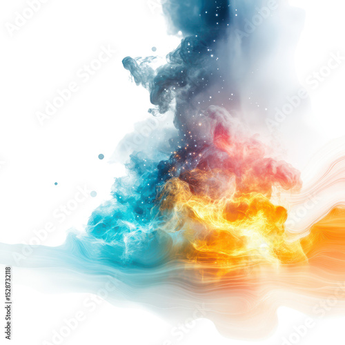 Colorful Abstract Smoke and Light Swirls Creating a Dreamy Background for Creative Design Projects