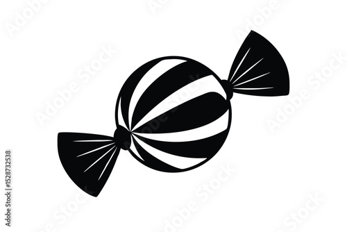 Wrapped candy with twisted ends vector art illustration