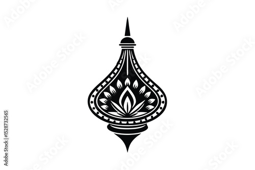Classic sankha conch shell in traditional style vector art illustration