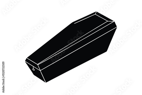 Coffin with spooky Halloween vibe vector art illustration