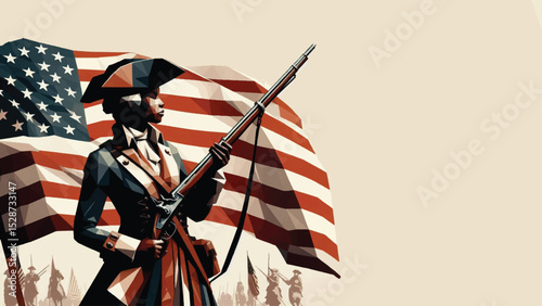 American Revolution Soldier, A historical figure dressed as a Revolutionary War 
