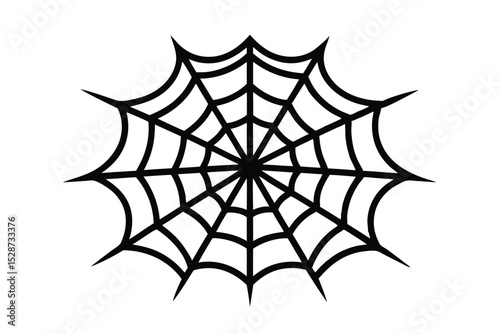 Spider web in spooky tangled style vector art illustration