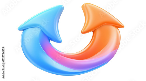 Colorful Circular Arrows Symbolizing Refresh Loop for Business and Technology Concepts in a Modern Style