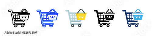 Cart Icon Collection With Multiple Styles