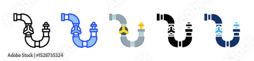 Pipe Icon Collection With Multiple Styles