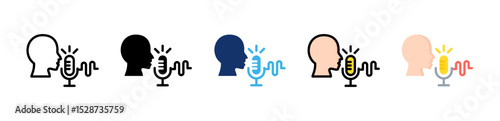 Voice Recognition Icon Collection With Multiple Styles