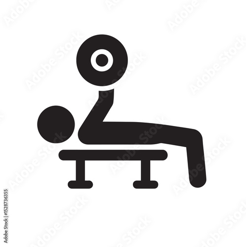 Bench Press Weightlifting Icon