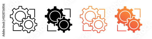 Mechanism Multiple Style Icon Set Collection 