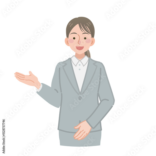案内をするビジネスウーマン